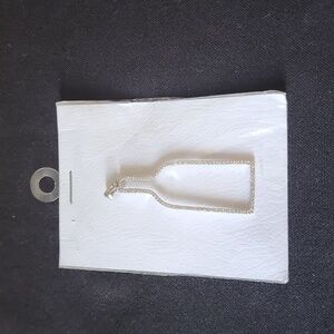 Wine Bottle Shaped Silver Charm - NEVER USED